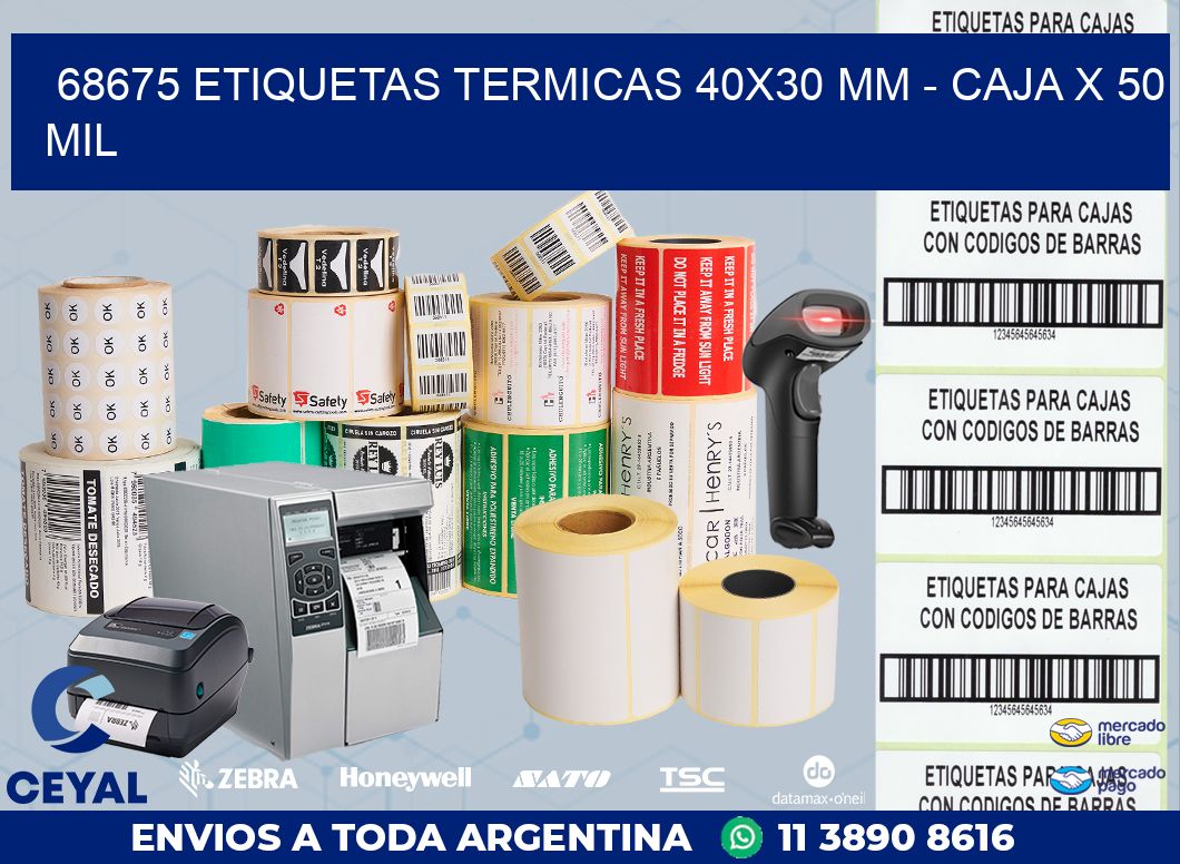 68675 ETIQUETAS TERMICAS 40X30 MM – CAJA X 50 MIL