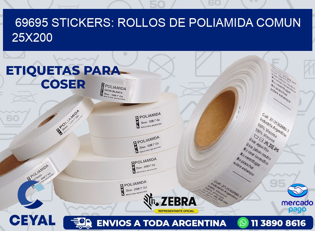 69695 STICKERS: ROLLOS DE POLIAMIDA COMUN 25X200