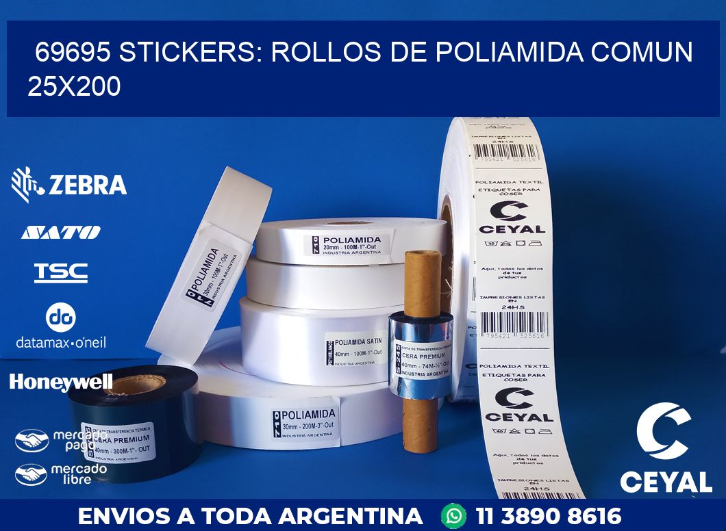69695 STICKERS: ROLLOS DE POLIAMIDA COMUN 25X200