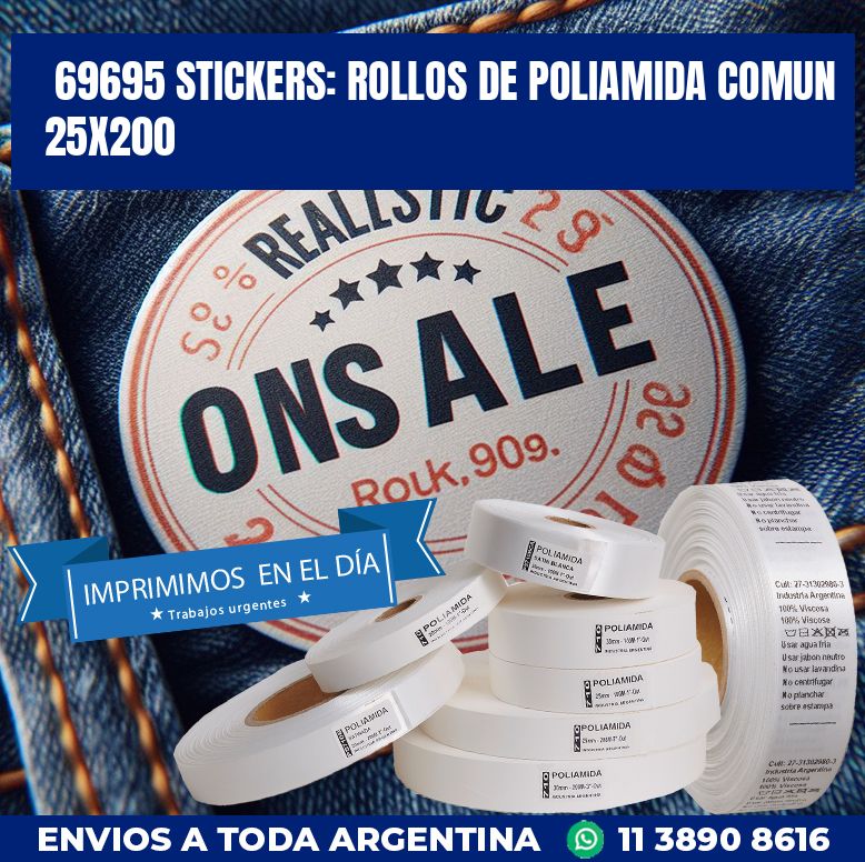 69695 STICKERS: ROLLOS DE POLIAMIDA COMUN 25X200
