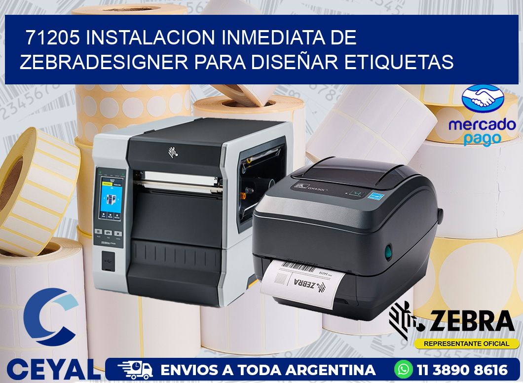 71205 INSTALACION INMEDIATA DE ZEBRADESIGNER PARA DISEÑAR ETIQUETAS