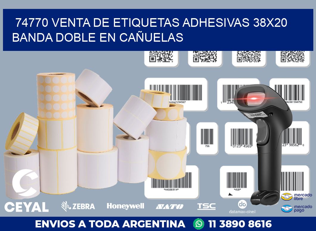 74770 VENTA DE ETIQUETAS ADHESIVAS 38X20 BANDA DOBLE EN CAÑUELAS