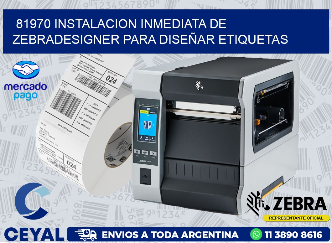 81970 INSTALACION INMEDIATA DE ZEBRADESIGNER PARA DISEÑAR ETIQUETAS
