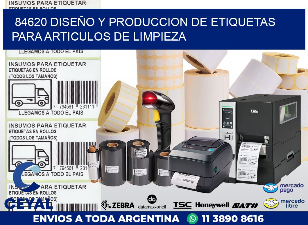 84620 DISEÑO Y PRODUCCION DE ETIQUETAS PARA ARTICULOS DE LIMPIEZA