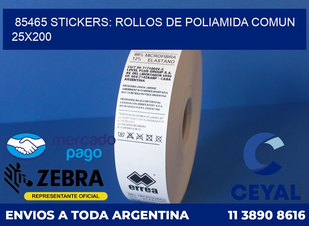 85465 STICKERS: ROLLOS DE POLIAMIDA COMUN 25X200