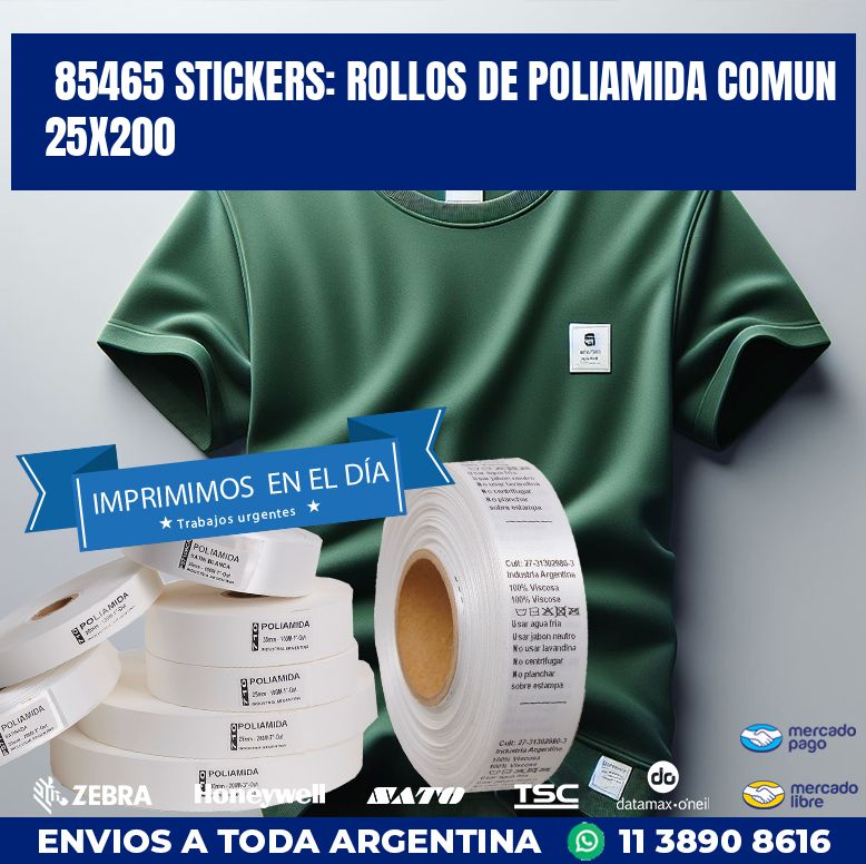 85465 STICKERS: ROLLOS DE POLIAMIDA COMUN 25X200