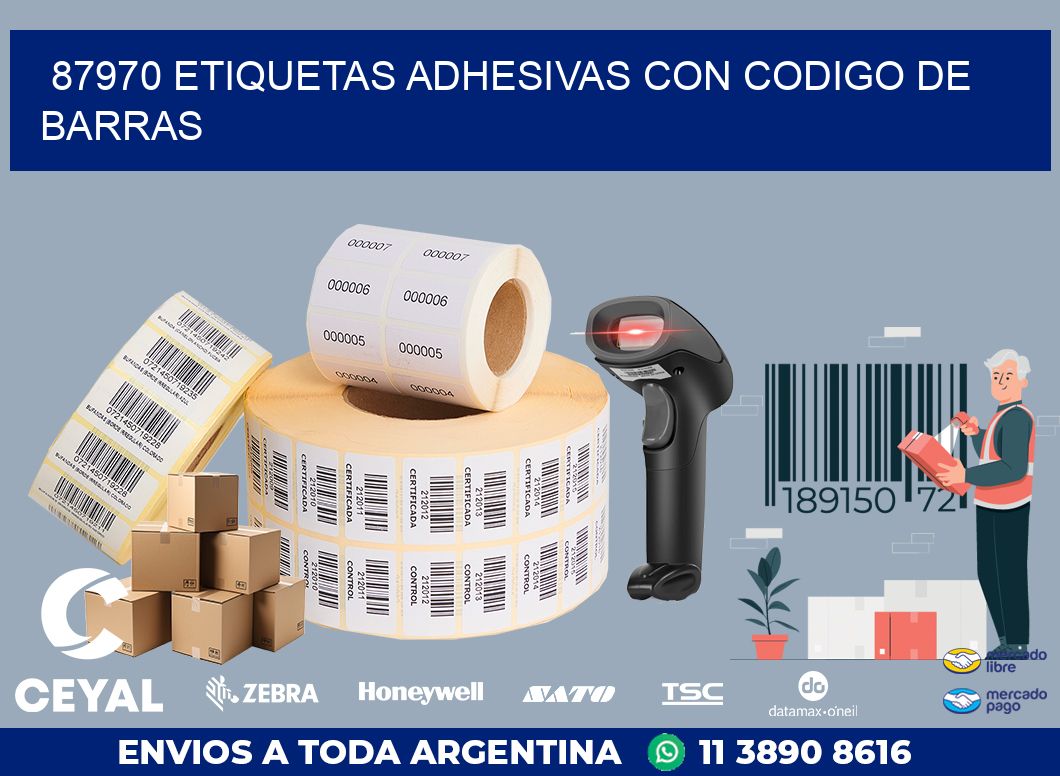 87970 ETIQUETAS ADHESIVAS CON CODIGO DE BARRAS