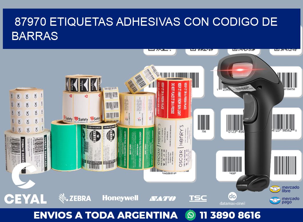 87970 ETIQUETAS ADHESIVAS CON CODIGO DE BARRAS