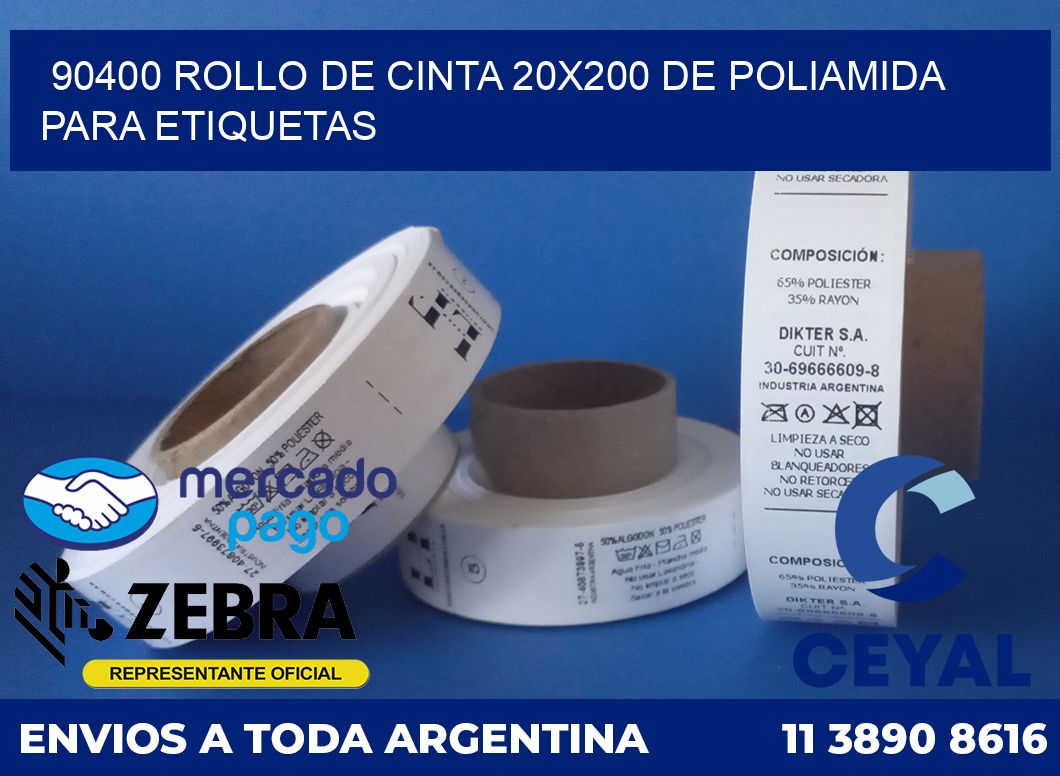 90400 ROLLO DE CINTA 20X200 DE POLIAMIDA PARA ETIQUETAS