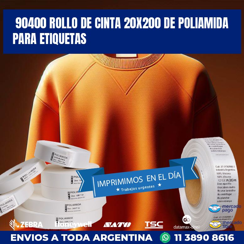 90400 ROLLO DE CINTA 20X200 DE POLIAMIDA PARA ETIQUETAS