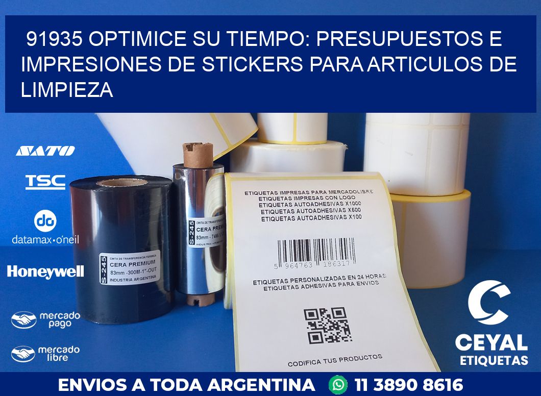 91935 OPTIMICE SU TIEMPO: PRESUPUESTOS E IMPRESIONES DE STICKERS PARA ARTICULOS DE LIMPIEZA