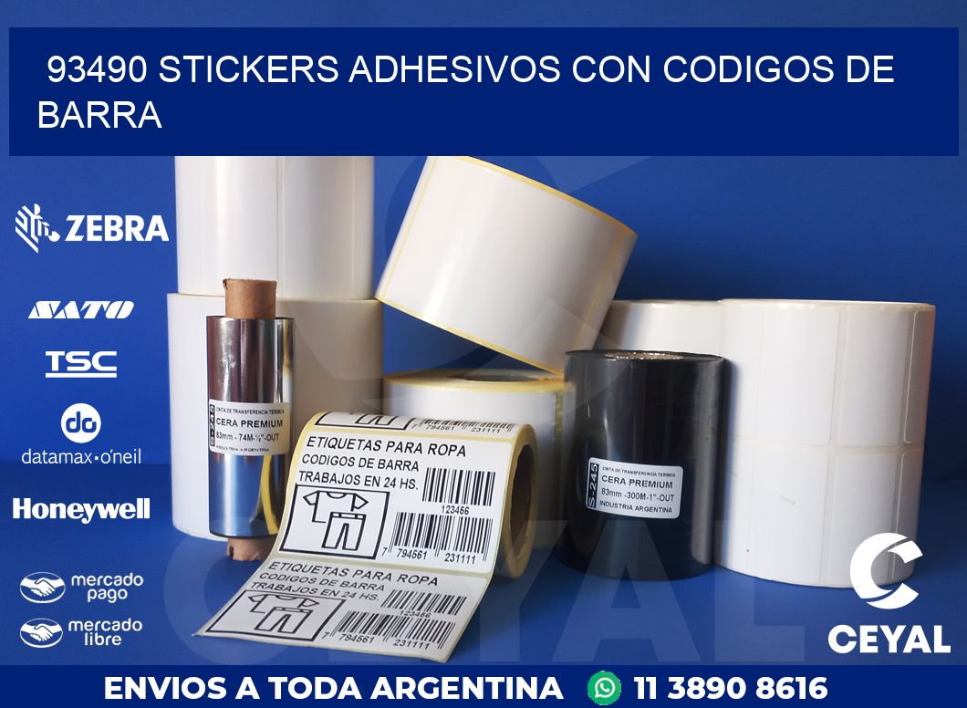 93490 STICKERS ADHESIVOS CON CODIGOS DE BARRA