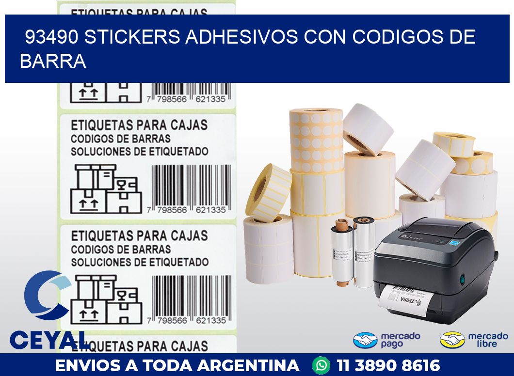 93490 STICKERS ADHESIVOS CON CODIGOS DE BARRA