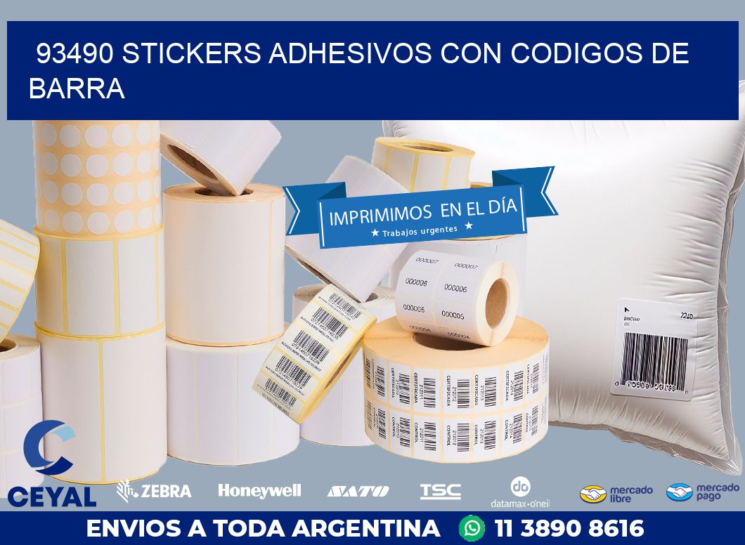 93490 STICKERS ADHESIVOS CON CODIGOS DE BARRA