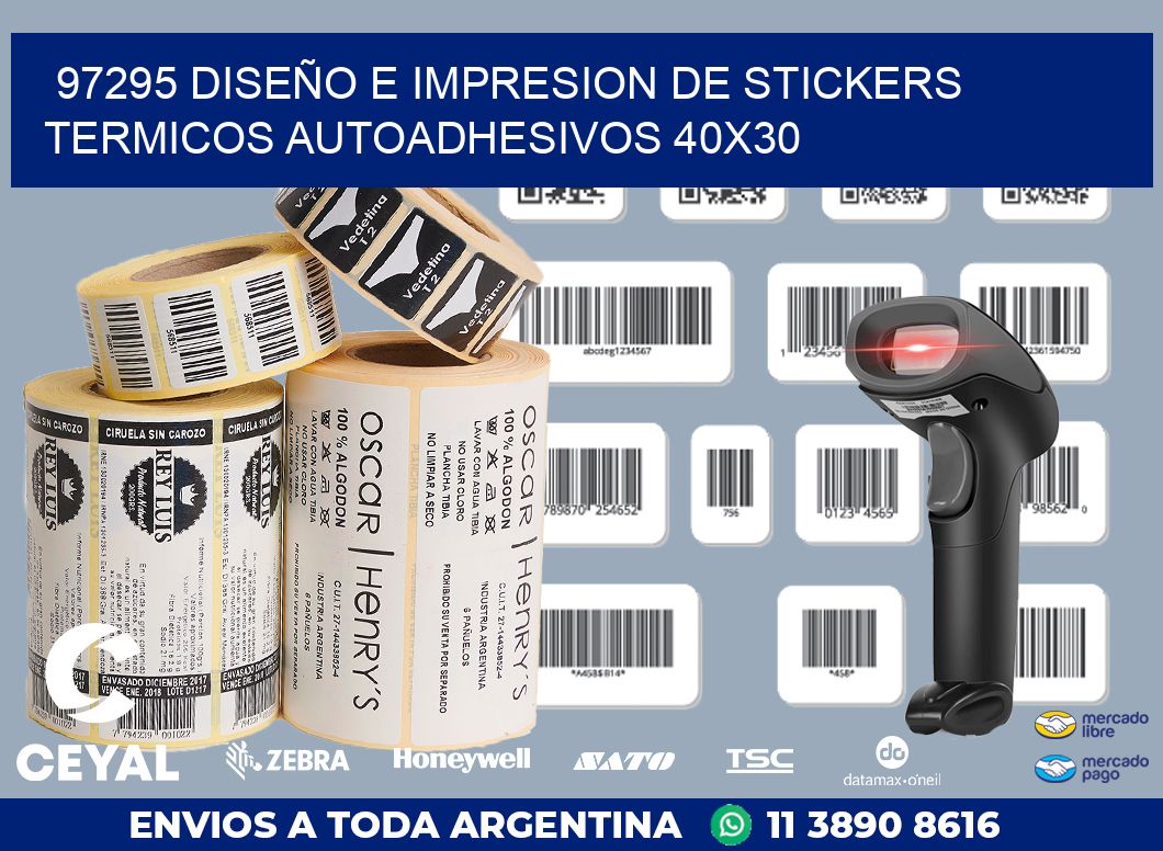 97295 DISEÑO E IMPRESION DE STICKERS TERMICOS AUTOADHESIVOS 40X30