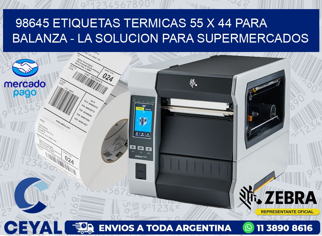 98645 ETIQUETAS TERMICAS 55 X 44 PARA BALANZA - LA SOLUCION PARA SUPERMERCADOS