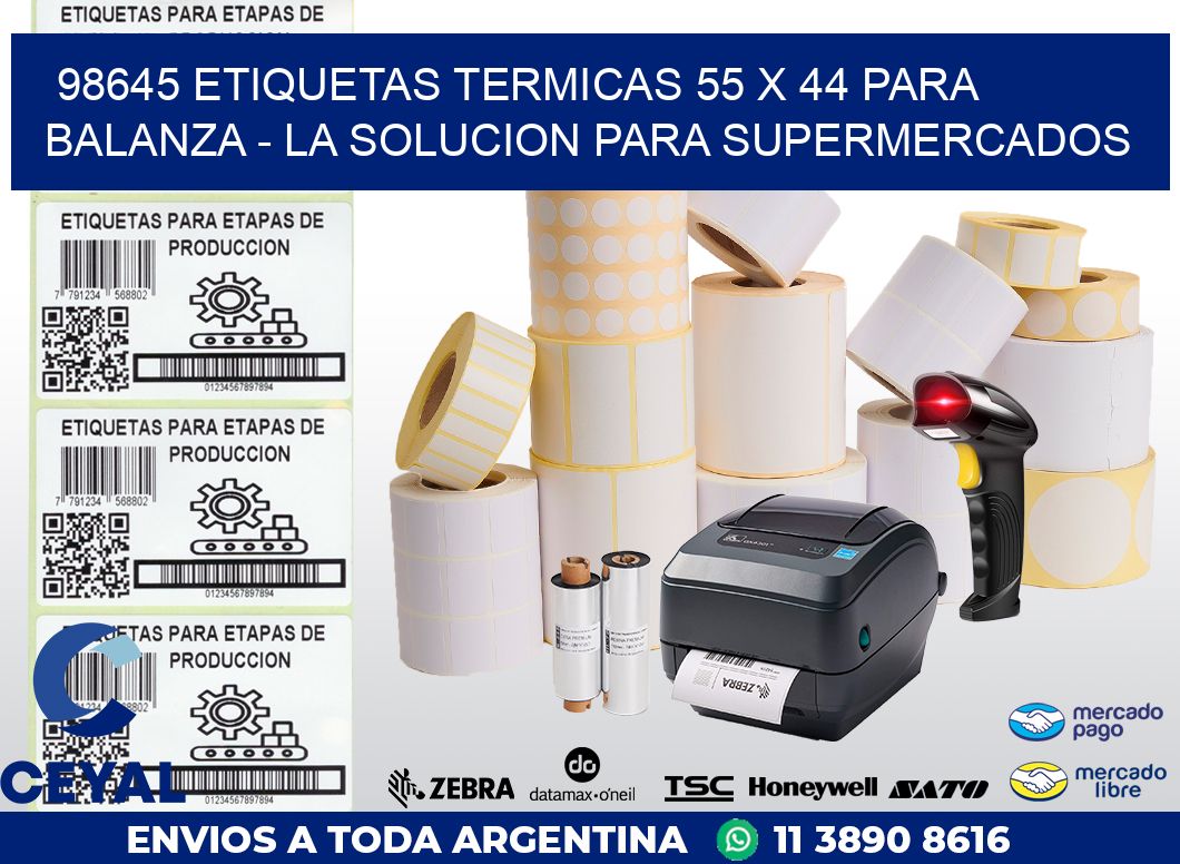 98645 ETIQUETAS TERMICAS 55 X 44 PARA BALANZA – LA SOLUCION PARA SUPERMERCADOS