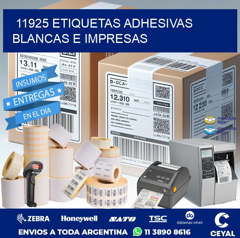 11925 ETIQUETAS ADHESIVAS BLANCAS E IMPRESAS