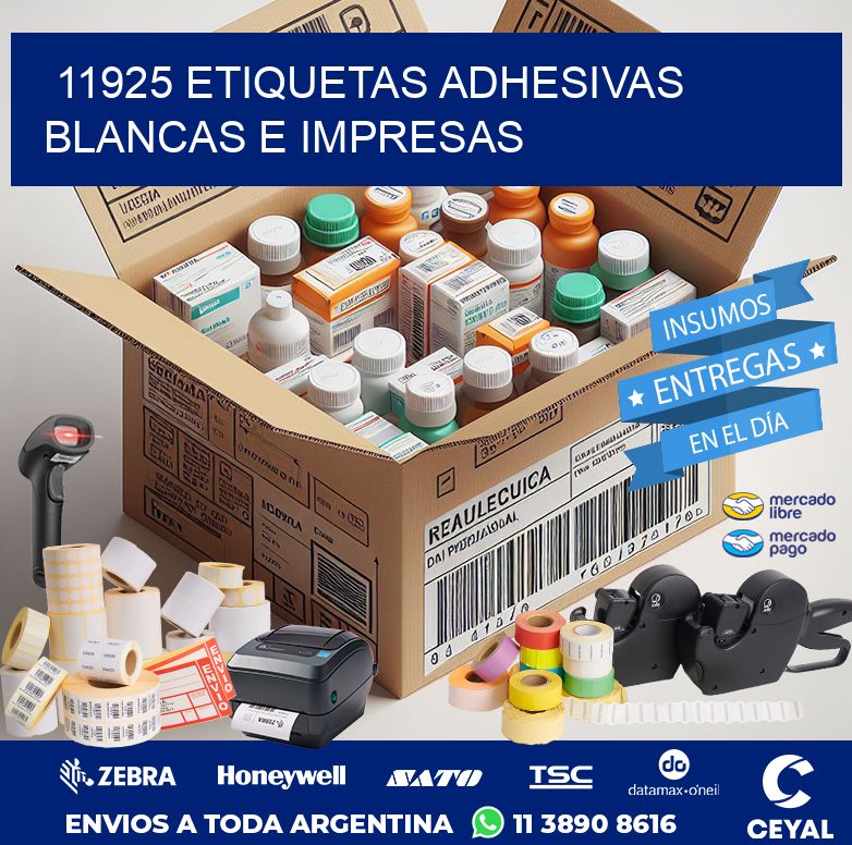11925 ETIQUETAS ADHESIVAS BLANCAS E IMPRESAS
