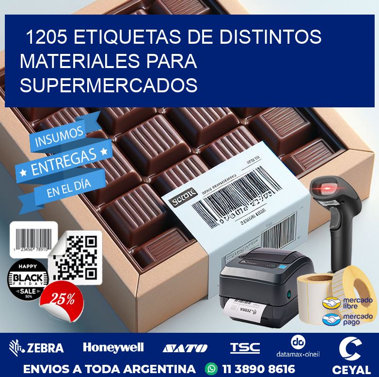 1205 ETIQUETAS DE DISTINTOS MATERIALES PARA SUPERMERCADOS