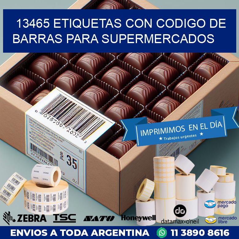 13465 ETIQUETAS CON CODIGO DE BARRAS PARA SUPERMERCADOS