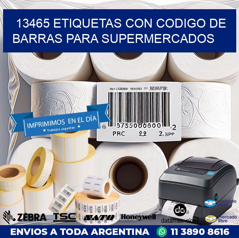 13465 ETIQUETAS CON CODIGO DE BARRAS PARA SUPERMERCADOS