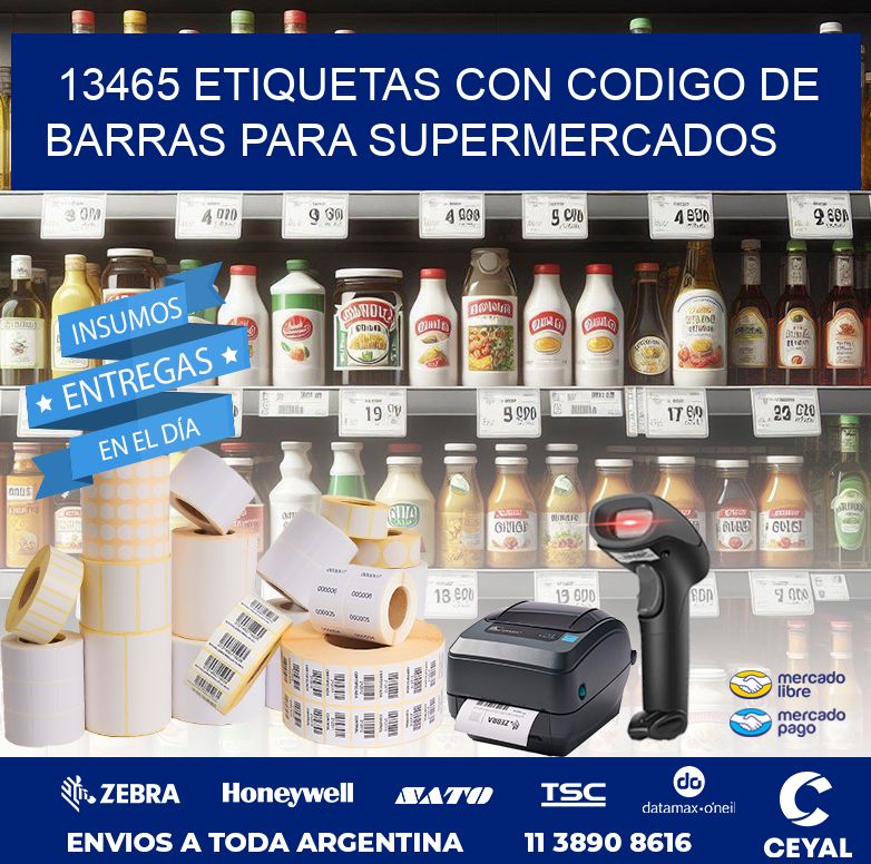 13465 ETIQUETAS CON CODIGO DE BARRAS PARA SUPERMERCADOS