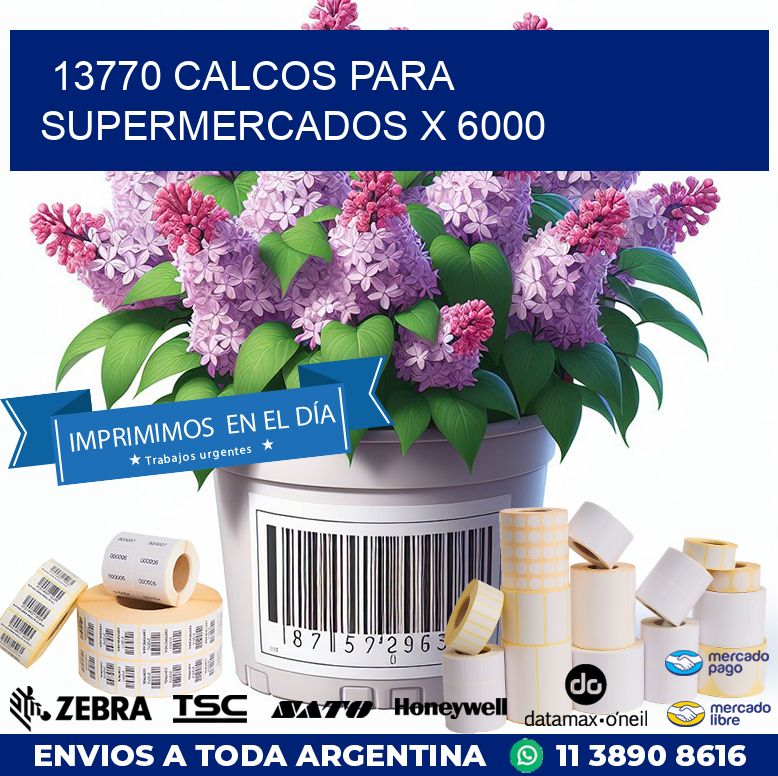 13770 CALCOS PARA SUPERMERCADOS X 6000