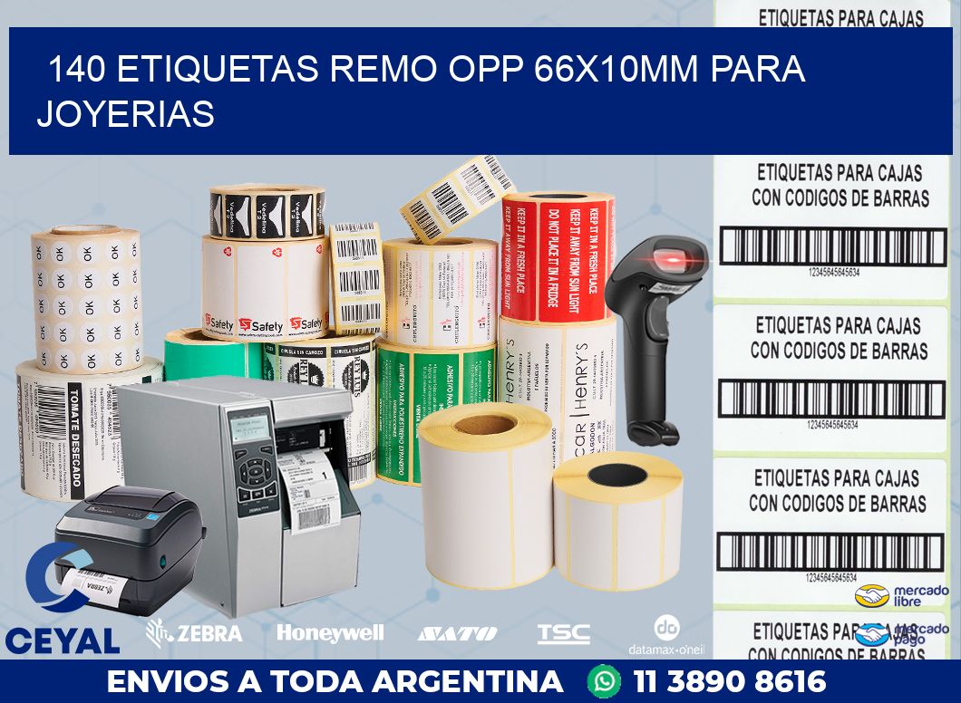 140 ETIQUETAS REMO OPP 66X10MM PARA JOYERIAS