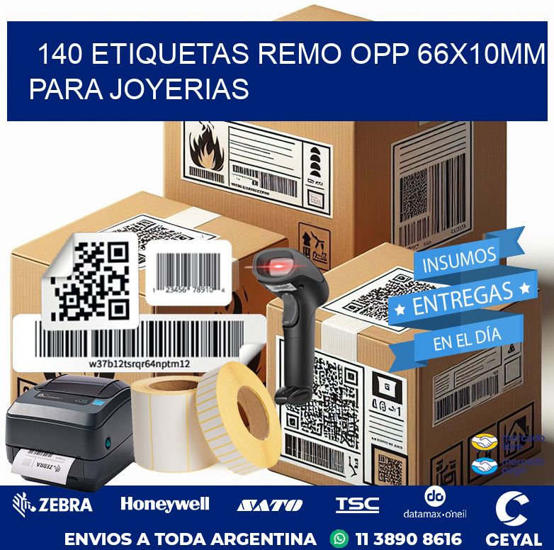 140 ETIQUETAS REMO OPP 66X10MM PARA JOYERIAS