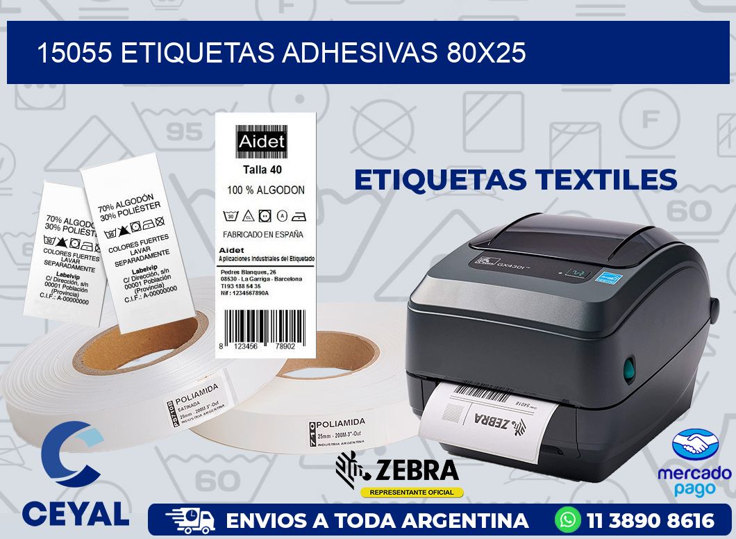 15055 ETIQUETAS ADHESIVAS 80X25