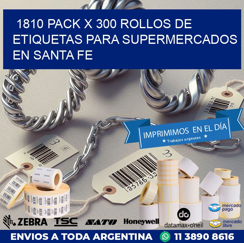 1810 PACK X 300 ROLLOS DE ETIQUETAS PARA SUPERMERCADOS EN SANTA FE