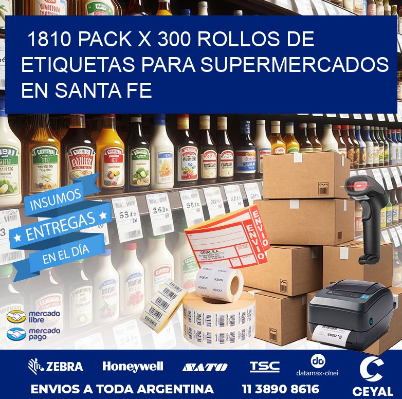 1810 PACK X 300 ROLLOS DE ETIQUETAS PARA SUPERMERCADOS EN SANTA FE