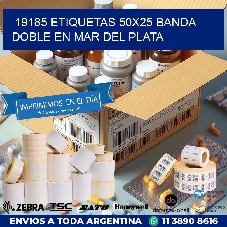 19185 ETIQUETAS 50X25 BANDA DOBLE EN MAR DEL PLATA