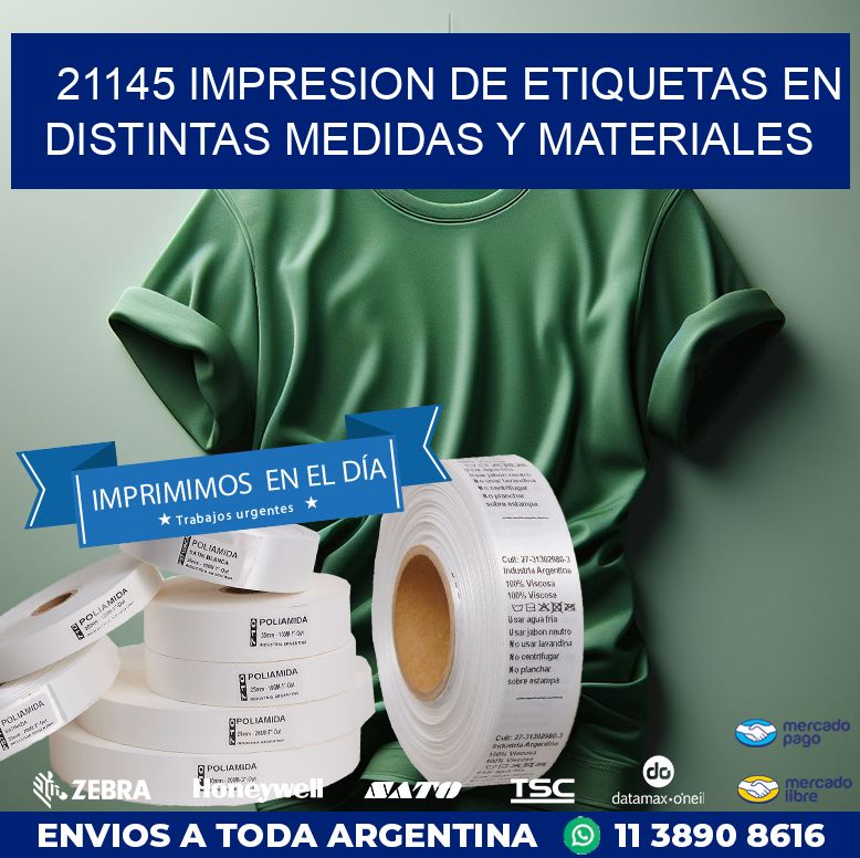 21145 IMPRESION DE ETIQUETAS EN DISTINTAS MEDIDAS Y MATERIALES
