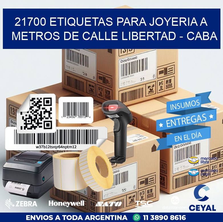 21700 ETIQUETAS PARA JOYERIA A METROS DE CALLE LIBERTAD - CABA