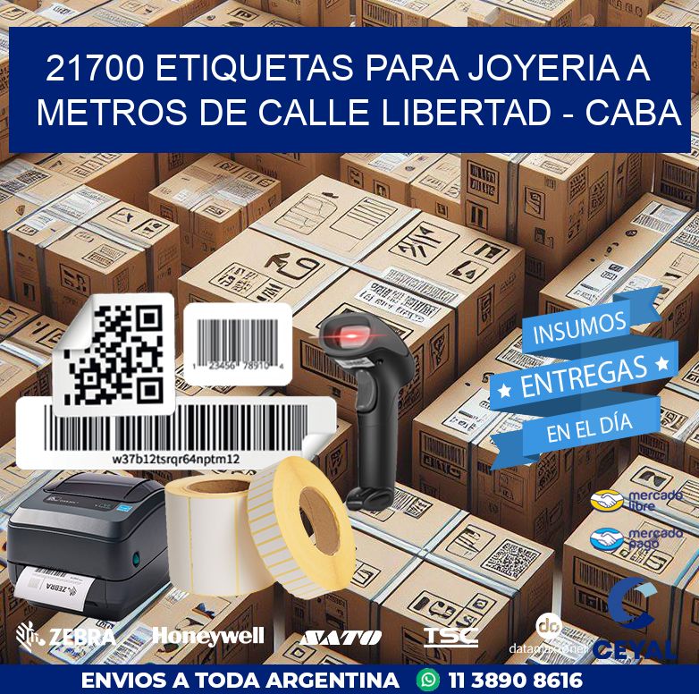 21700 ETIQUETAS PARA JOYERIA A METROS DE CALLE LIBERTAD – CABA