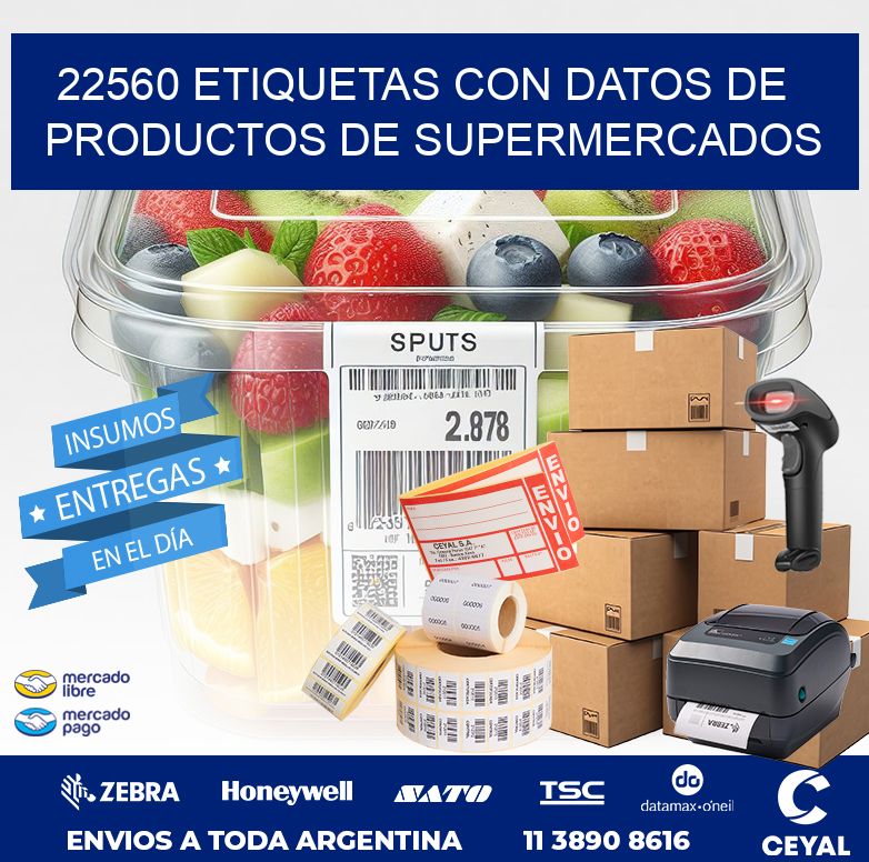 22560 ETIQUETAS CON DATOS DE PRODUCTOS DE SUPERMERCADOS