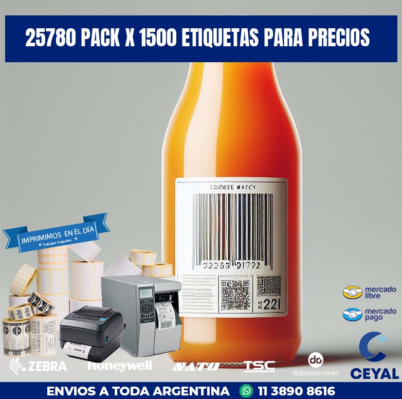 25780 PACK X 1500 ETIQUETAS PARA PRECIOS