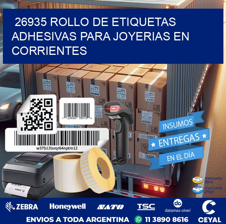 26935 ROLLO DE ETIQUETAS ADHESIVAS PARA JOYERIAS EN CORRIENTES