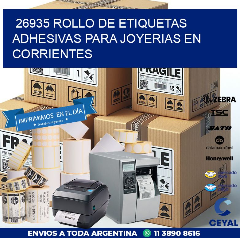 26935 ROLLO DE ETIQUETAS ADHESIVAS PARA JOYERIAS EN CORRIENTES