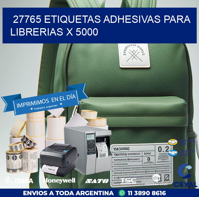 27765 ETIQUETAS ADHESIVAS PARA LIBRERIAS X 5000