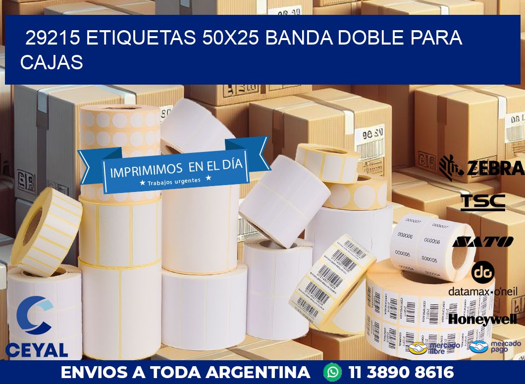 29215 ETIQUETAS 50X25 BANDA DOBLE PARA CAJAS