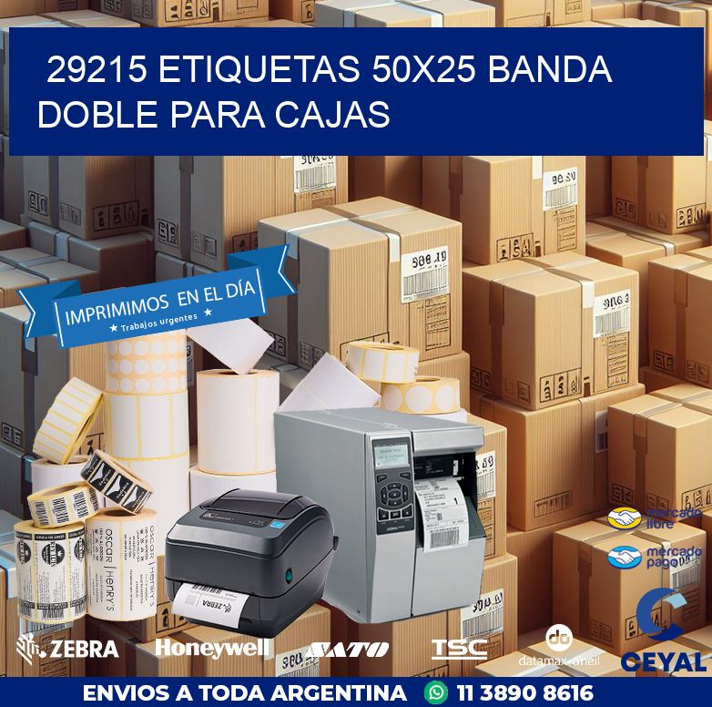 29215 ETIQUETAS 50X25 BANDA DOBLE PARA CAJAS