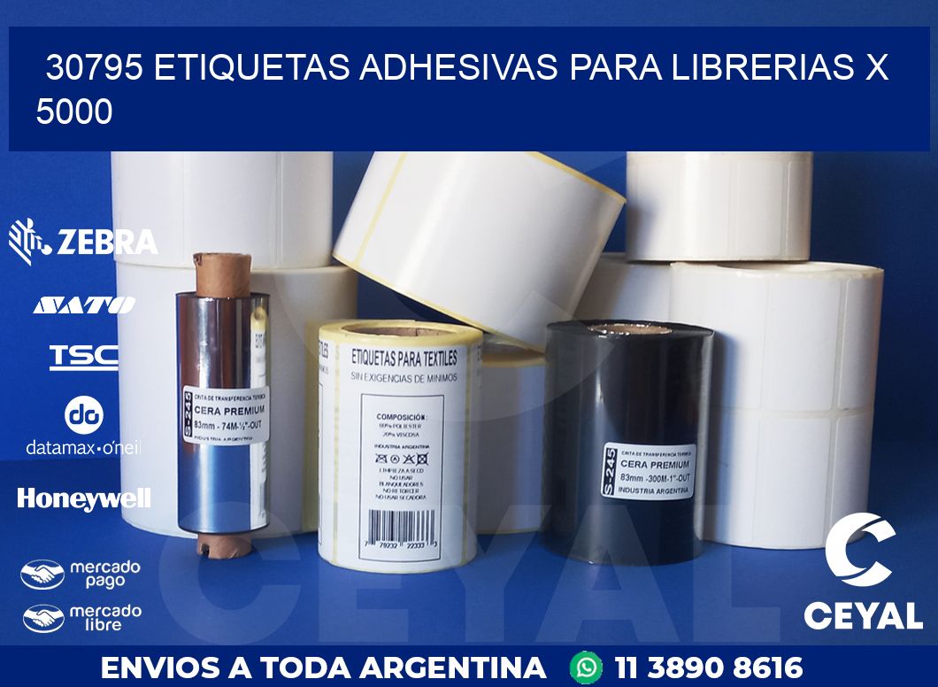 30795 ETIQUETAS ADHESIVAS PARA LIBRERIAS X 5000