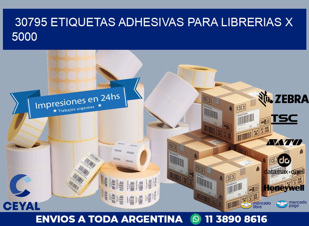 30795 ETIQUETAS ADHESIVAS PARA LIBRERIAS X 5000