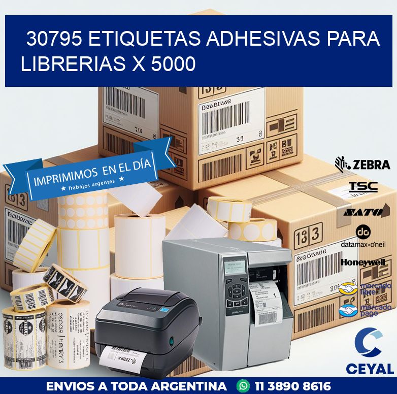 30795 ETIQUETAS ADHESIVAS PARA LIBRERIAS X 5000