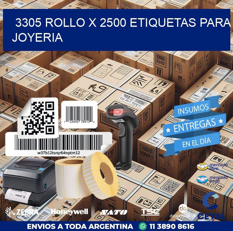 3305 ROLLO X 2500 ETIQUETAS PARA JOYERIA
