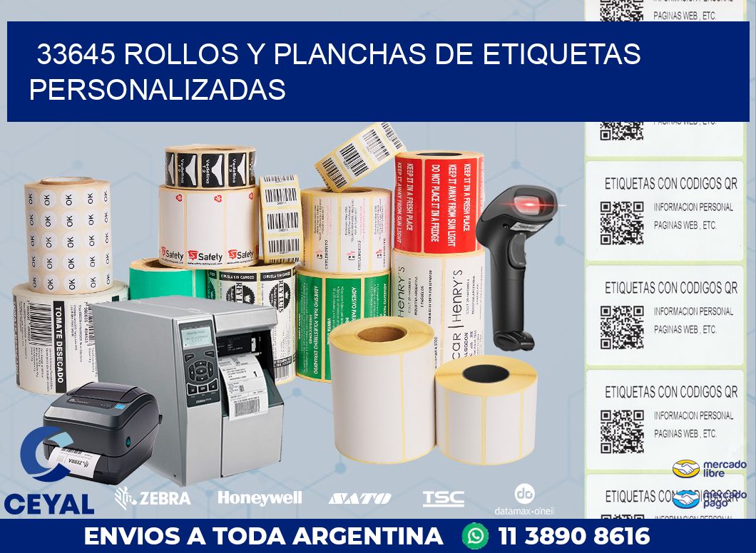 33645 ROLLOS Y PLANCHAS DE ETIQUETAS PERSONALIZADAS