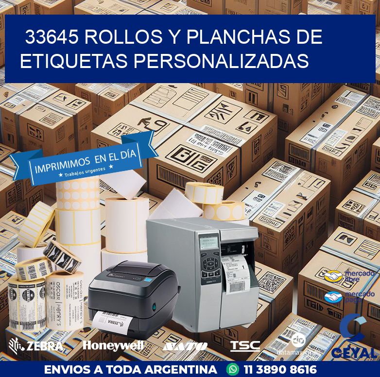 33645 ROLLOS Y PLANCHAS DE ETIQUETAS PERSONALIZADAS